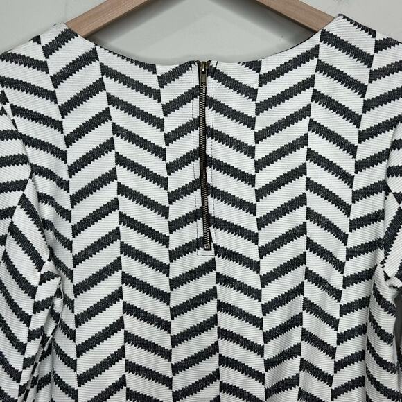 Pleione Geometric Print Shirt Size S Long Sleeves Underlay Back Zipper Layered - Picture 6 of 8